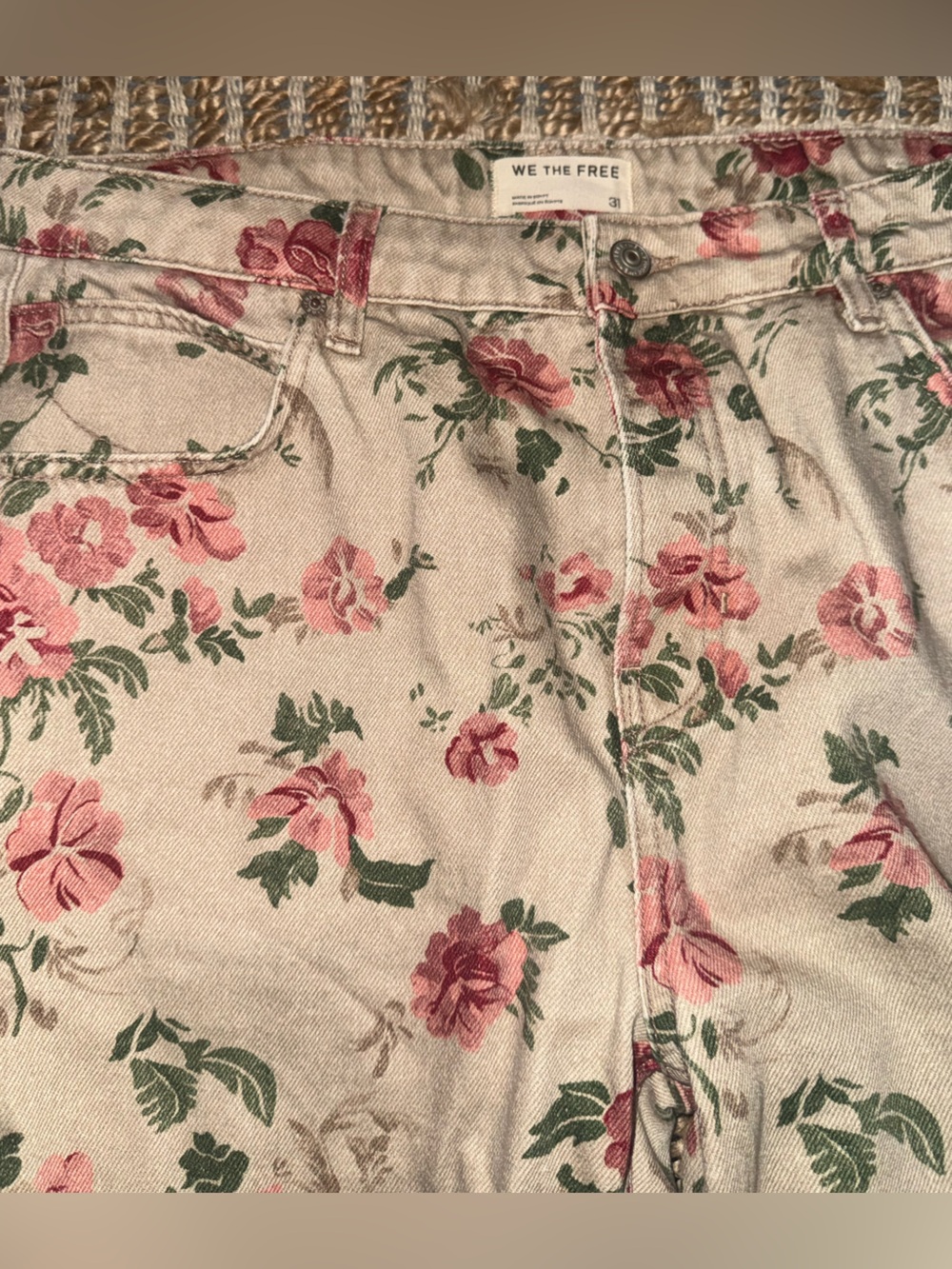 We the free Deep Trance Floral barrel wide Leg Ankle Jeans 31 new - Picture 7 of 9